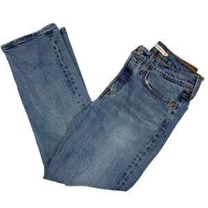 Levi's Premium Jeans Womens 27 Wedgie Straight  Ripped Distressed Denim Blue